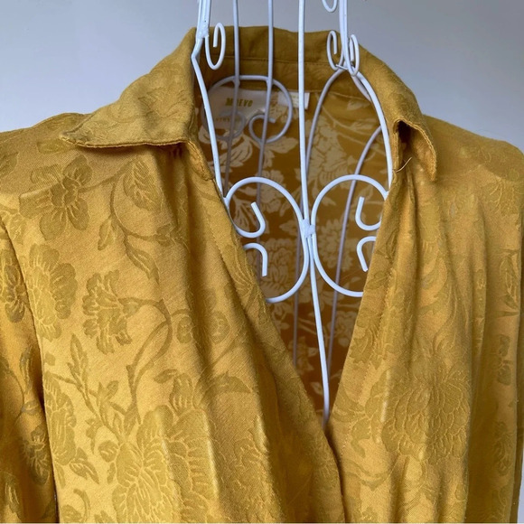 Maeve Yellow Long Sleeve Wrap Blouse - Picture 5 of 13